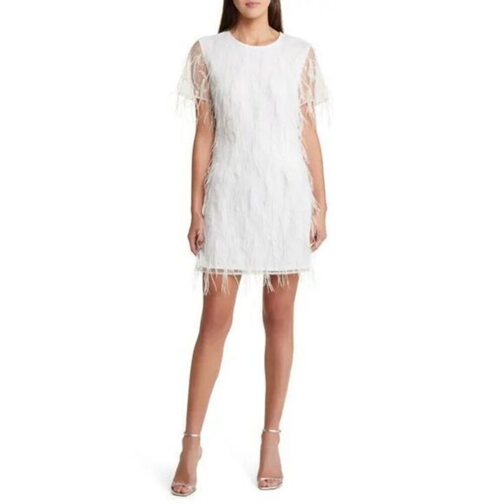 Milly Rana Feather Minidress Size Size 10